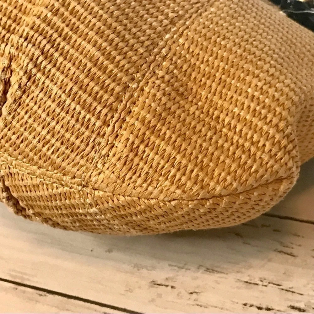 Michael Kors Raffia Textile and Leather Hobo Bag